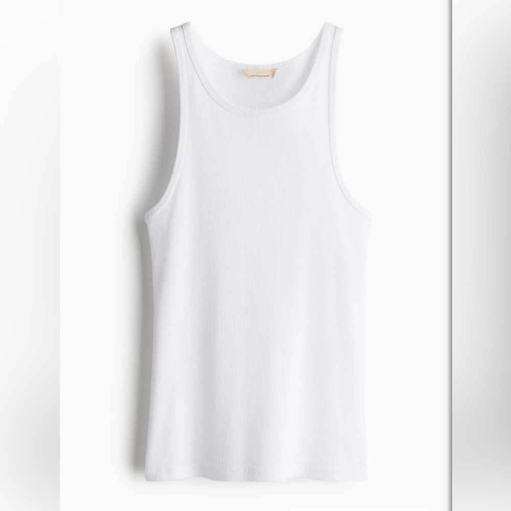 H&M Ribbed Silk-blend Tank Top